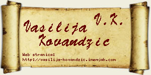 Vasilija Kovandžić vizit kartica